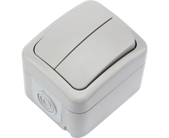 Накладной одноклавишный выключатель KRANZ IP54 серый KR-78-0833 