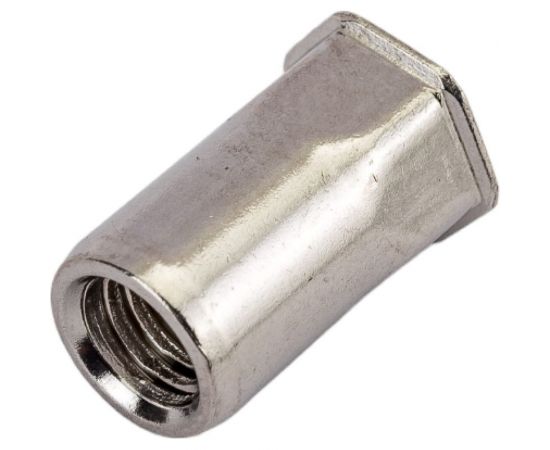 Резьбовая нержавеющая шестигранная заклепка с уменьшенным потайным бортиком KREPFIELD М6x16 мм, ART 1027, А2, 50 шт. 1027ГАЙКАЗАКЛЕПКАМ6Х16-50 