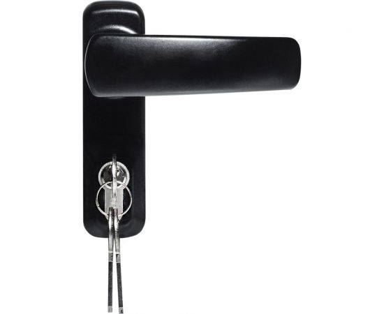 Внешняя нажимная ручка для противопожарных дверей Doorlock DL PD900FR/H1, черная, с цилиндром, толщина двери до 105 мм 75441 