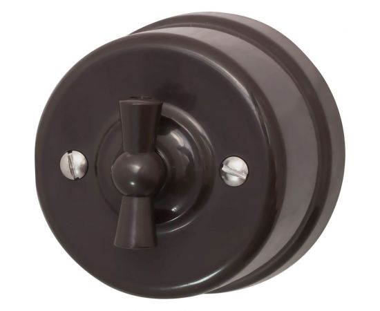 Выключатель Bironi 1-кл., пластик, цвет Коричневый B1-200-22 