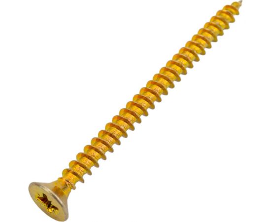 Универсальный саморез Rizzel PZ, 4.5x60 мм, желтый цинк, короб с окошком, 150 шт. 00-00444831 – изображение 2