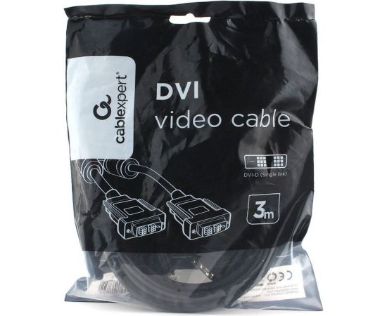 Кабель Cablexpert DVI-D single link 19M/19M 3.0м CCS черный CC-DVIL-BK-10 – изображение 2