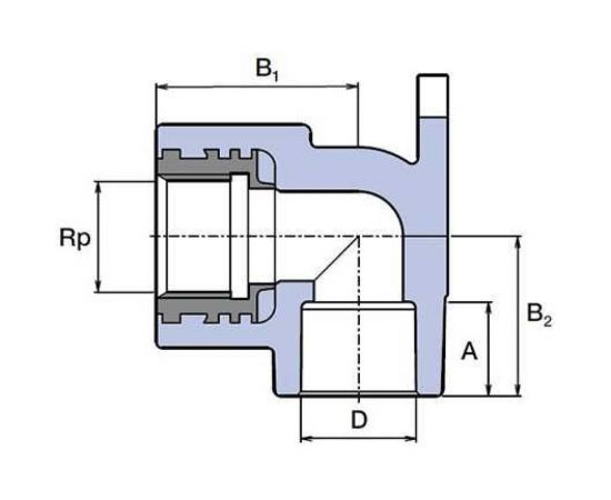 Колено WAVIN EKOPLASTIK настенное PP-R 20x1/2 РВ, EK SNK020XXXX – изображение 2