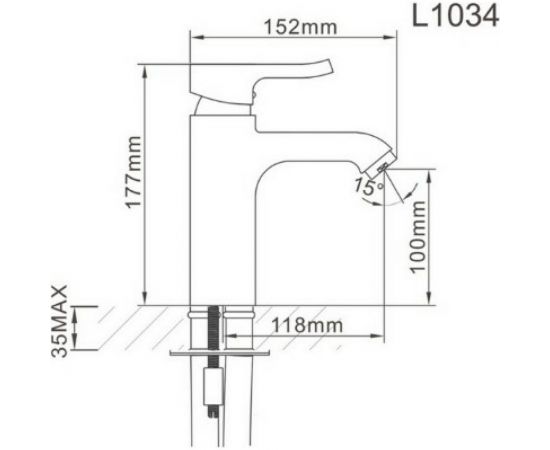 Смеситель для раковины (умывальника) WISENT W10234 – изображение 2