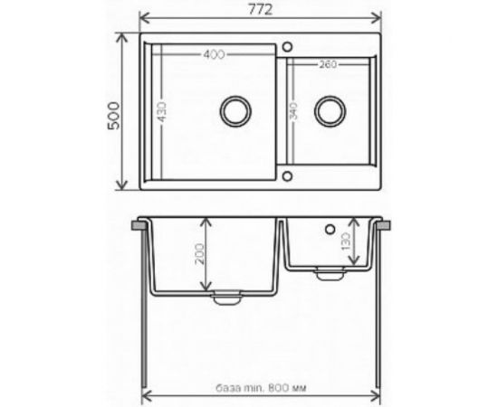 Кухонная мойка Polygran BRIG-772 (№302 Песочный) 621510 – изображение 3