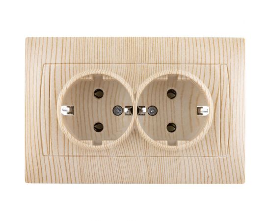 Двойная розетка TDM 2П+З 16А 250В сосна Лама SQ1815-0325 – изображение 3