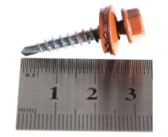 Кровельный саморез крепежная техника коричневая медь RAL 8004, 4.8х29 мм, 250 шт 420274 БК – изображение 3