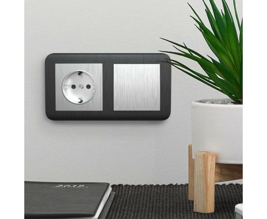 Одноклавишный выключатель WERKEL серебряный рифленый a051358 – изображение 4