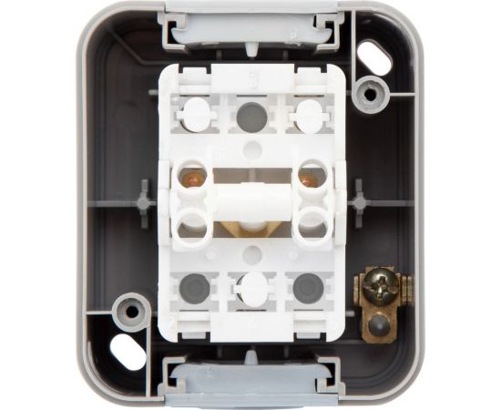 Накладной одноклавишный выключатель KRANZ IP54 серый KR-78-0833 – изображение 5