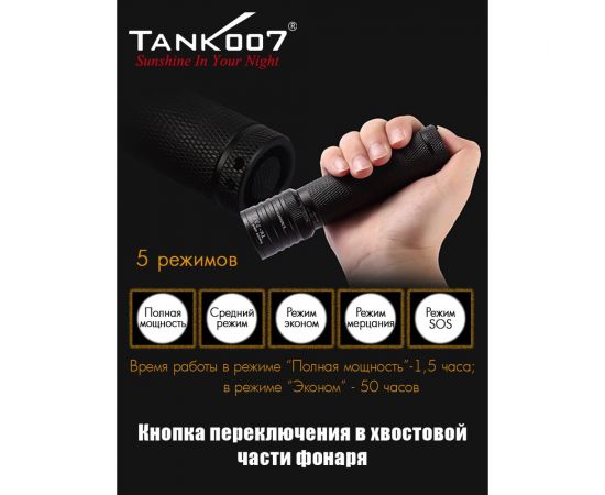 Светодиодный фонарь с комплектацией TANK007 TK737XML – изображение 7