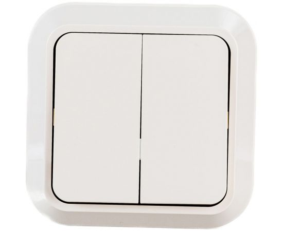 Выключатель накладной двухклавишный, крем Makel Siva Ustu 45203 