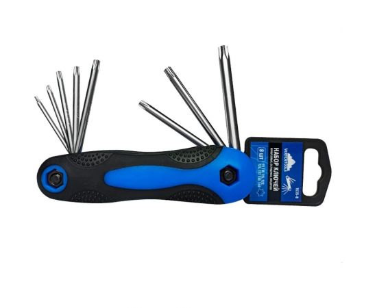 Набор складных имбусовых ключей vertextools Torx T9-T40, 8 предметов 1635-8 