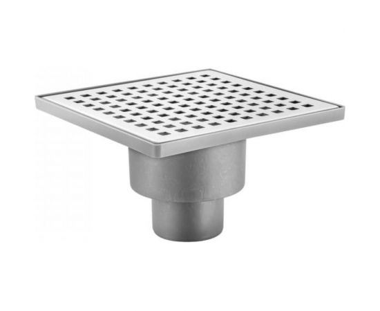 Напольный трап водосток Berges Trend 150x150 нержавеющая сталь, хром глянец, S-сифон вертикальный 091004 