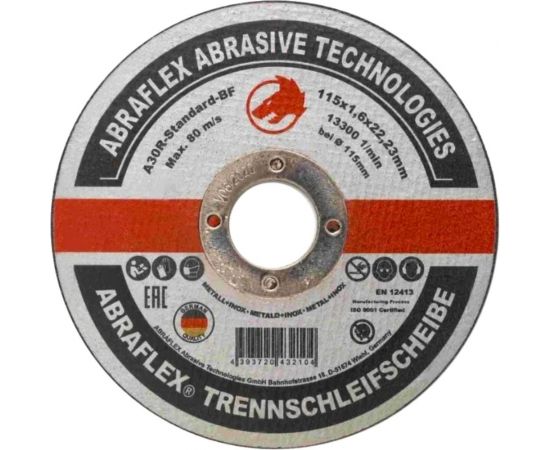 Круг отрезной по металлу + нержавейке (115x1,6x22 мм) Abraflex А115162223 