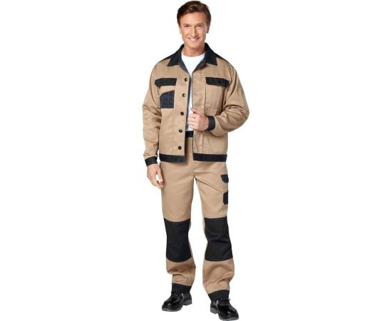 Костюм Эксперт Спецодежда Умелец 1, бежевый/черный, р. 52-54, рост 182-188 6446000040136 