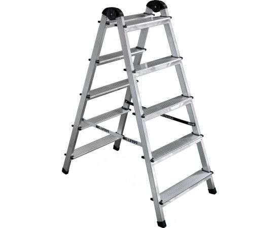 Алюминиевая 5-ти ступенчатая двухсторонняя стремянка Perilla 111405 