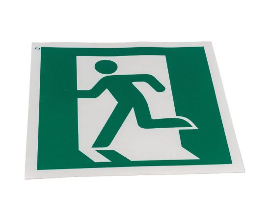 Знак Выход здесь Стандарт Знак Е01-01 лево, 150x150 мм, пленка ПП 00-00024571 