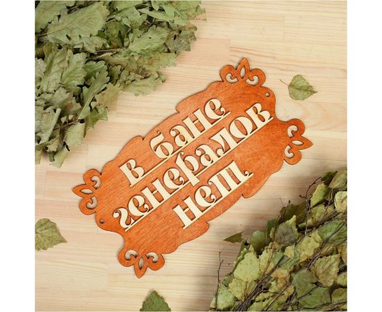 Табличка для бани Добропаровъ В бане генералов нет, 30x17 см 1384205 