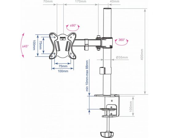 Кронштейн для мониторов Arm media LCD T11 black 10152 – изображение 11