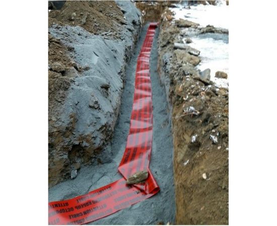 Сигнальная лента с логотипом Осторожно кабель Протэкт 300мм., 100 п.м. ЛСЭ-300/100 кр/ч – изображение 2