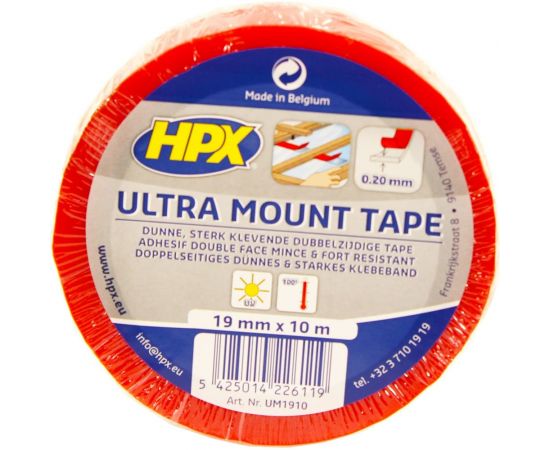 Монтажная ультратонкая лента для максимального прилегания HPX Ultra Mount 19 мм x 10 м, прозрач. 5425014226119 – изображение 3