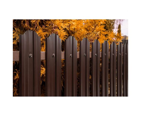 Металлический двухсторонний штакетник Металлика (коричневый; 10 штук в упаковке) 1,2-8017/8017 1,2-8017/8017 – изображение 4