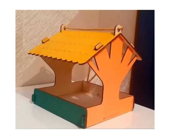 Деревянная модель для сборки PREZENT Кормушка садовая 6, 21.5x19.5x18 см КРМ-006 – изображение 4