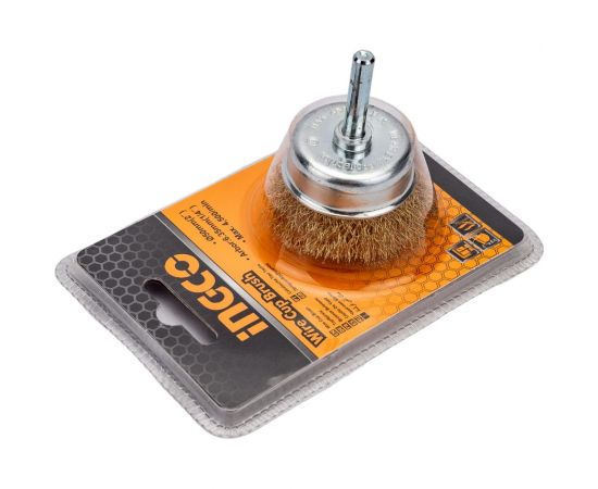 Щетка проволочная чашечная на шпильке (50х0.35х6.35 мм) INGCO WB30501 – изображение 4