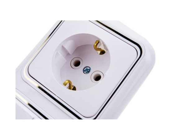 Блок Bylectrica 2 выключателя + розетка с заземляющим контактом СУ, серия ГАРМОНИЯ ЛЮКС, белый, 2В-РЦ-497 з – изображение 5