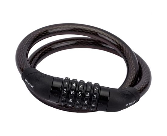 Трос-замок STELS 84620 длина 800 мм, диам. 15 мм, кодовый замок, черный 540026 – изображение 5