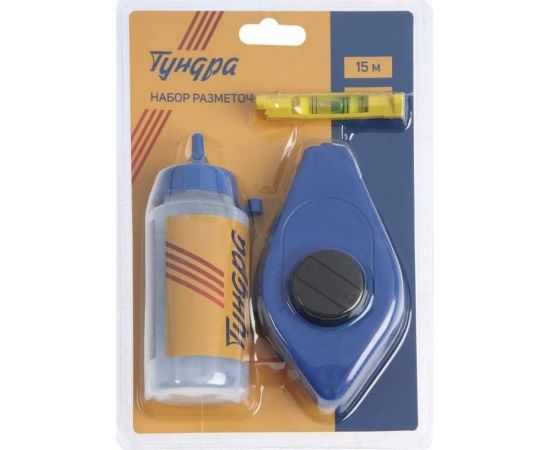 Разметочный набор ТУНДРА шнур малярный 15 м, красящий порошок 110 г, синий 1722213 – изображение 5