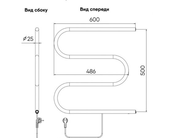 Полотенцесушитель INDIGO M без полки (electro) 50/60 (кнопка, прямой провод, полированный) ME50-60 – изображение 6