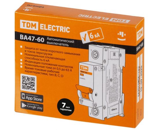 Автоматический выключатель TDM ВА47-60 1Р 32А 6кА характеристика С SQ0223-0080 – изображение 8
