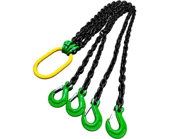 Цепной четырехветвевой строп ТРАСТ 4СЦ 11,5 т, 4000 мм, с увеличенным звеном для автокрана 8 класс 4687203238629 