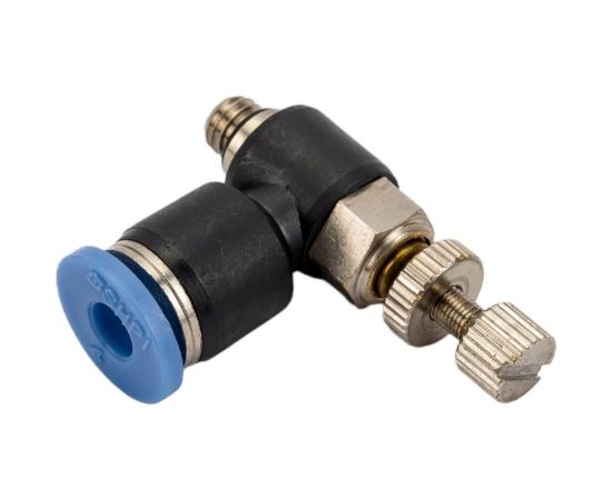 Фитинг-дроссель (пневмодроссель) угловой с наружной резьбой M5x0.8 мм SHPI SC 04-M5 