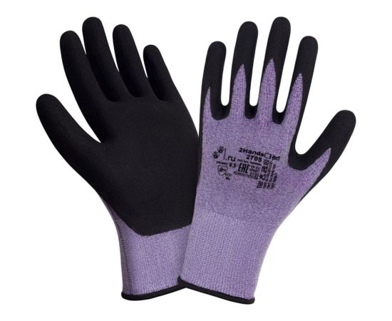 Перчатки 2Hands 2705 р. 9.5, нейлон-спандекс/нитриловое покрытие microfoam ладони и пальцев, черного цвета 2705 - 9,5 