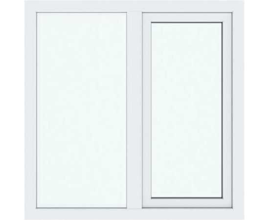 Окно ПВХ АМЕГА 1200x1200 мм, поворотно-откидное левое, глухое правое, двухкамерный стеклопакет ПВХ_1002 