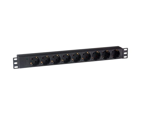 Блок розеток ExeGate ServerPro PDU-19H907 Al-9S-C20, 19, 1U, алюминий, 9Schuko, С20 280853 
