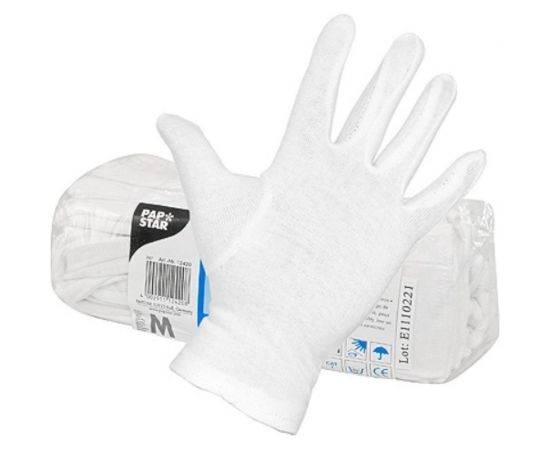 Перчатки PapStar р. XL, 12 пар, белые PS-12425 