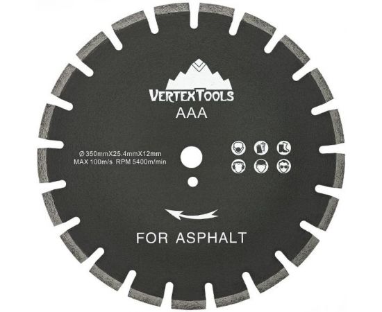 Диск алмазный по асфальту 350 мм vertextools 05-4541 