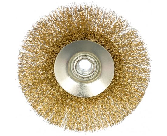 Щетка радиальная с наклоном, волнистая латунированная проволока (125 мм; М14х2 мм) Sturm 5240302 – изображение 2