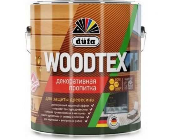 Пропитка Dufa Wood Tex белая, 3 л Н0000006093 – изображение 2