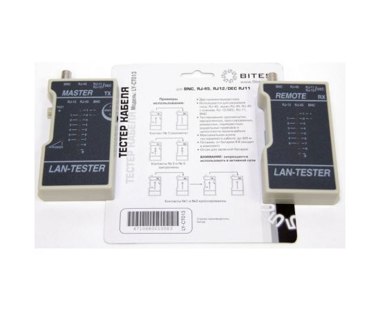 Сетевой тестер кабеля для тестирования кабеля 5bites UTP/FTP/STP RJ45 BNC TEL RJ11/12 LY-CT013 – изображение 2
