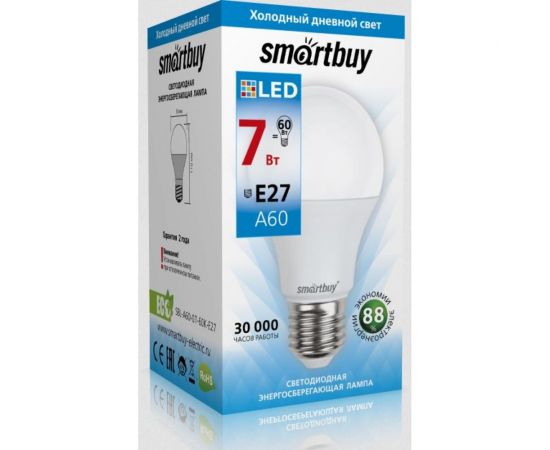 Светодиодная лампа Smartbuy LED A60-07W/6000 SBL-A60-07-60K-E27 – изображение 2