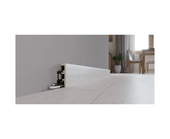 Плинтус Arbiton Integra HDPS 03 Снежный Ясень, 2400x80x20 мм 550596 – изображение 3