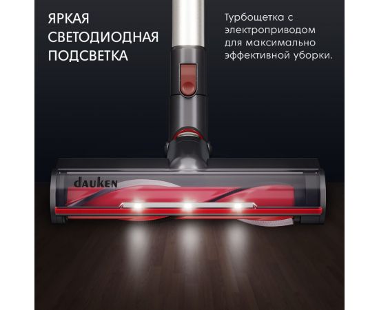 Беспроводной вертикальный пылесос DAUKEN bs220 storm water pro с насадками для дома с подсветкой PRDA23003 – изображение 3
