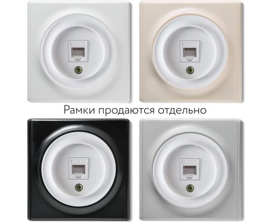 Компьютерная розетка OneKeyElectro 1xRJ45 категория 5e, цвет белый 1E20701300 2172770 – изображение 3