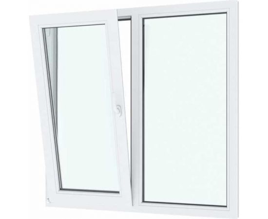 Окно ПВХ АМЕГА 1200x1200 мм, поворотно-откидное левое, глухое правое, двухкамерный стеклопакет ПВХ_1002 – изображение 3