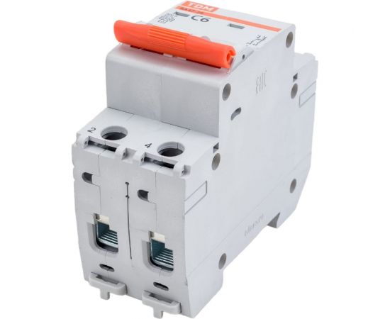 Автоматический выключатель ВА47-29 (2Р; 6 А; 4.5 кА; С) TDM SQ0206-0089 – изображение 3