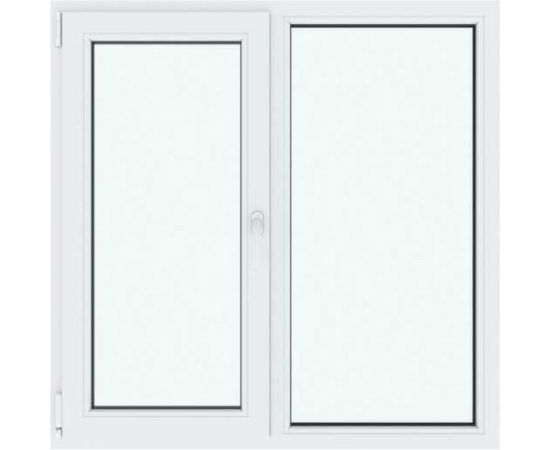 Окно ПВХ АМЕГА 1200x1200 мм, поворотно-откидное левое, глухое правое, двухкамерный стеклопакет ПВХ_1002 – изображение 4